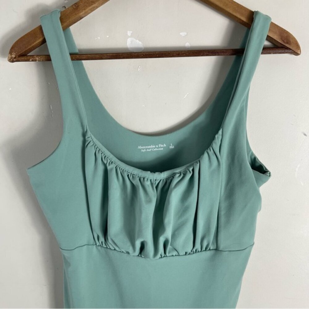 Abercrombie & Fitch seamless ruched Seafoam green bodysuit Size Large - Picture 3 of 9